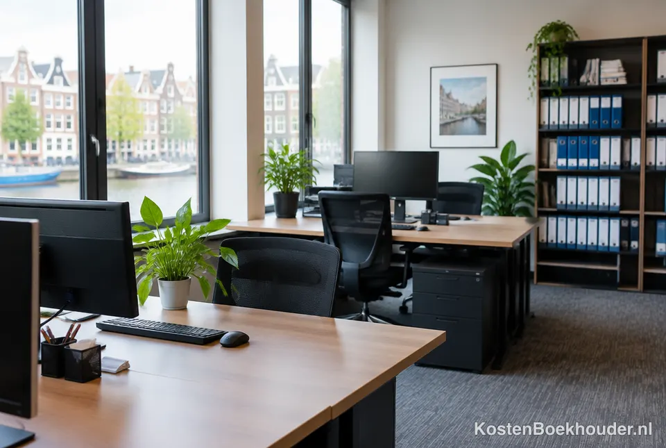 Accountantskantoor met bureaus en archief
