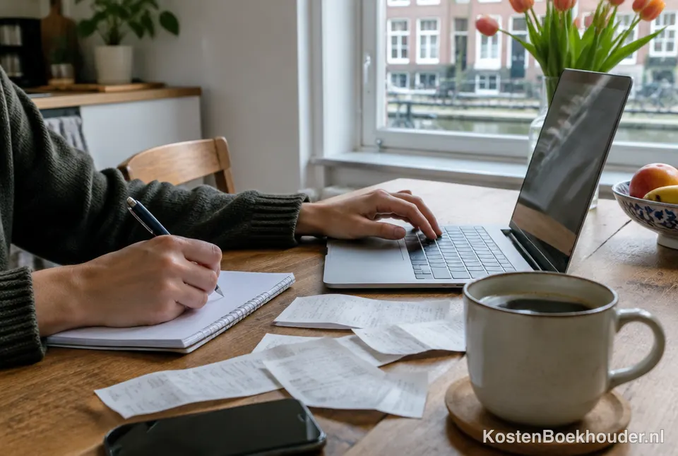Zzp'er doet de administratie aan de keukentafel